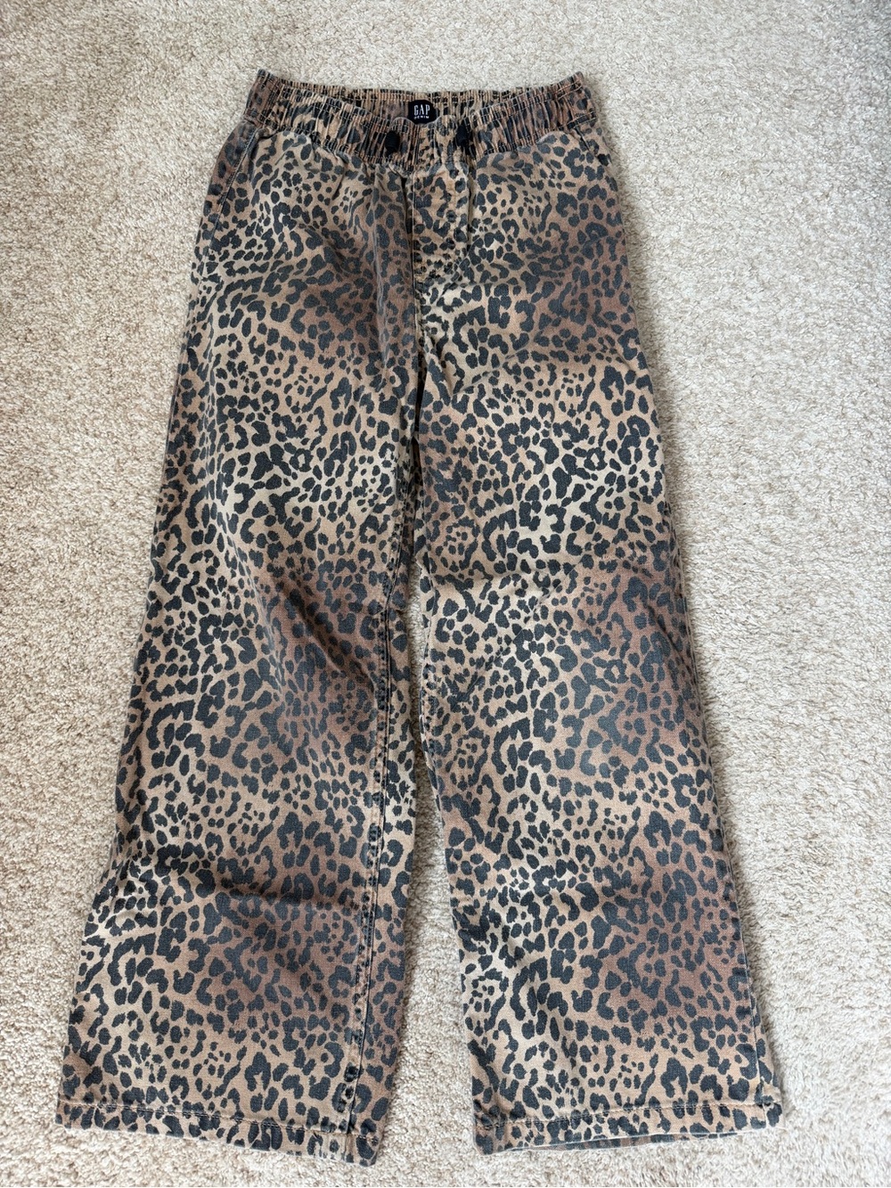 GAP Kids Leopard Print Wide-Leg Pants - Brown & Black